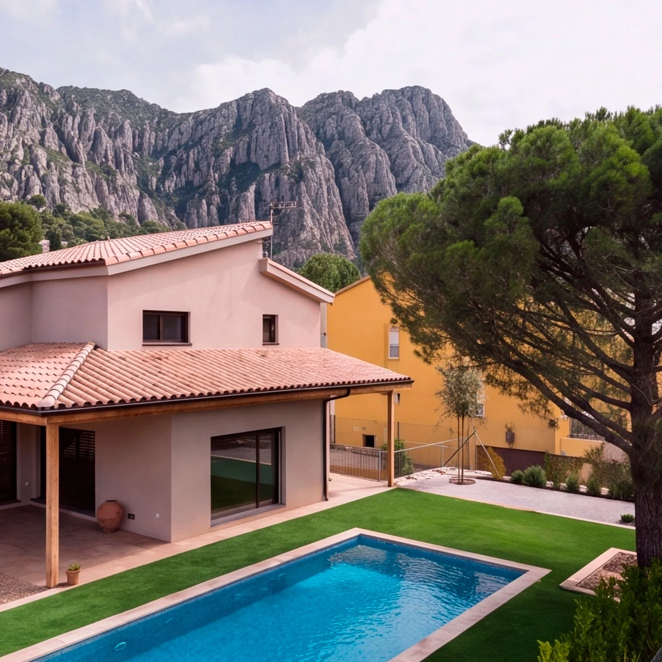 Collbato residence poolside view