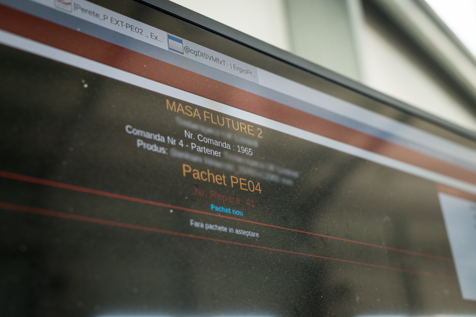 ERGIO ERP production planning interface used for project and batch control