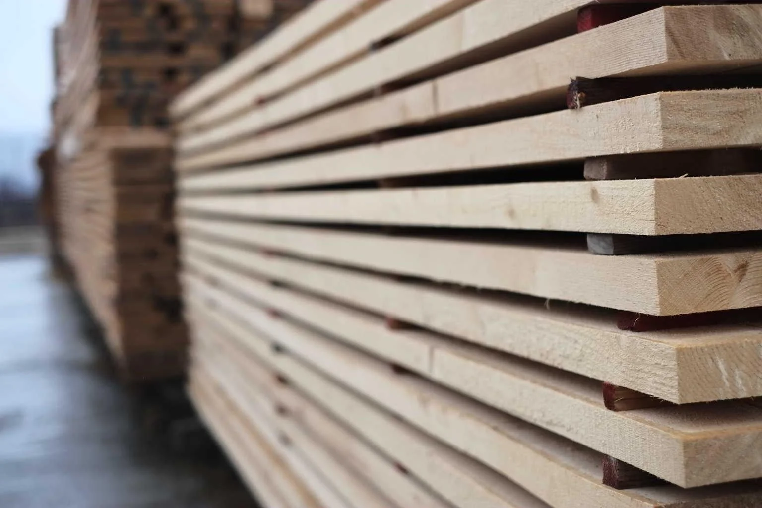 Timber stock prepared for production at the ERGIO factory