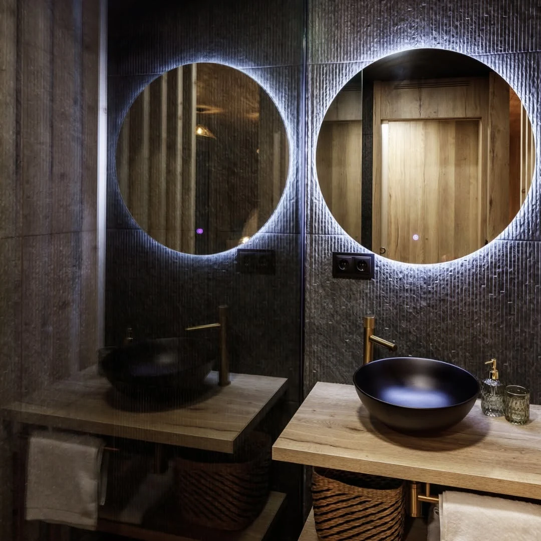 Bathroom interior inside the glamping retreat
