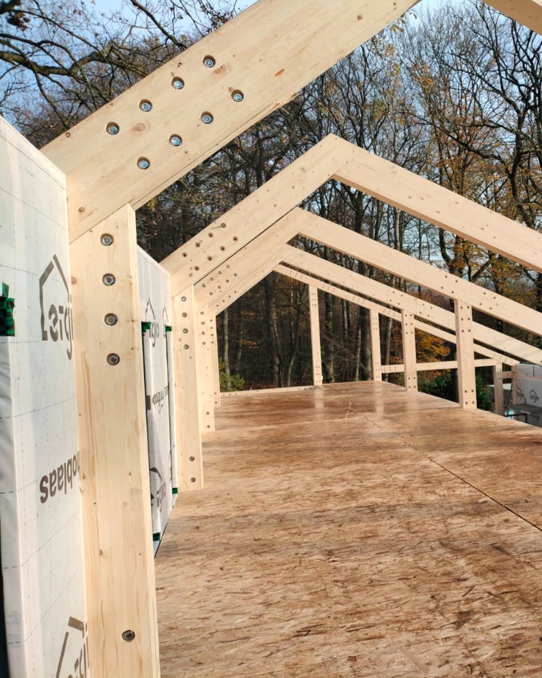 Connection detailing along the timber frame inside the Vasse project