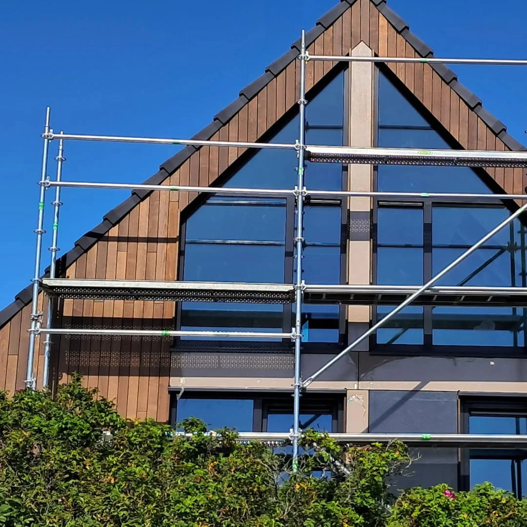 Terschelling front gable detail with scaffold