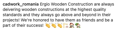 Cadwork Romania testimonial screenshot