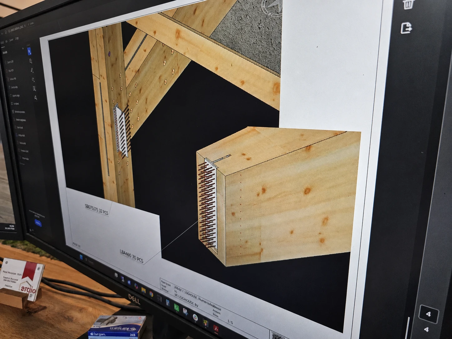 Cadwork digital coordination of a Timber Frame connection detail at ERGIO