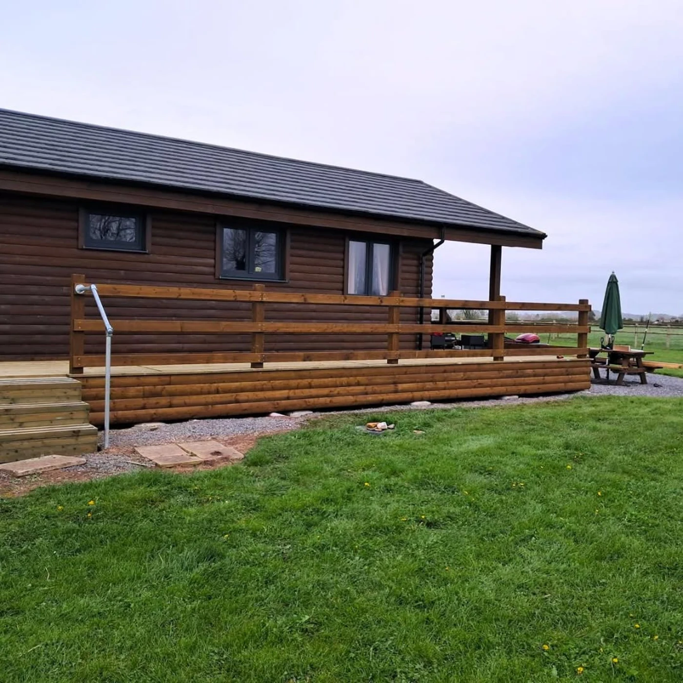 Terrace-side view of the UK compact mobile house